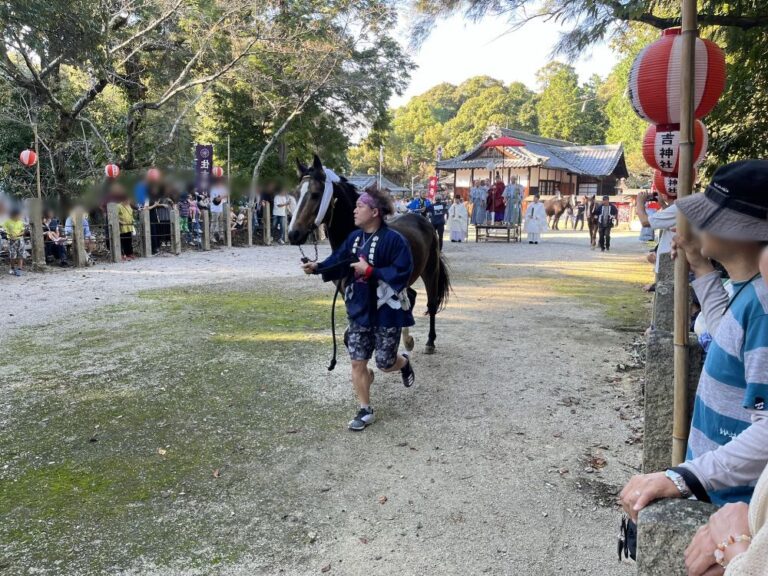 【河内長野市】今年もスポーツの日に裸馬と走る！神功皇后創建伝承のある住吉神社で馬かけ神事